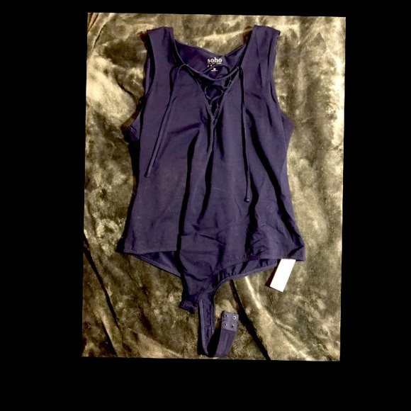 New York & Company Soho Navy leotard Large - Picture 1 of 4